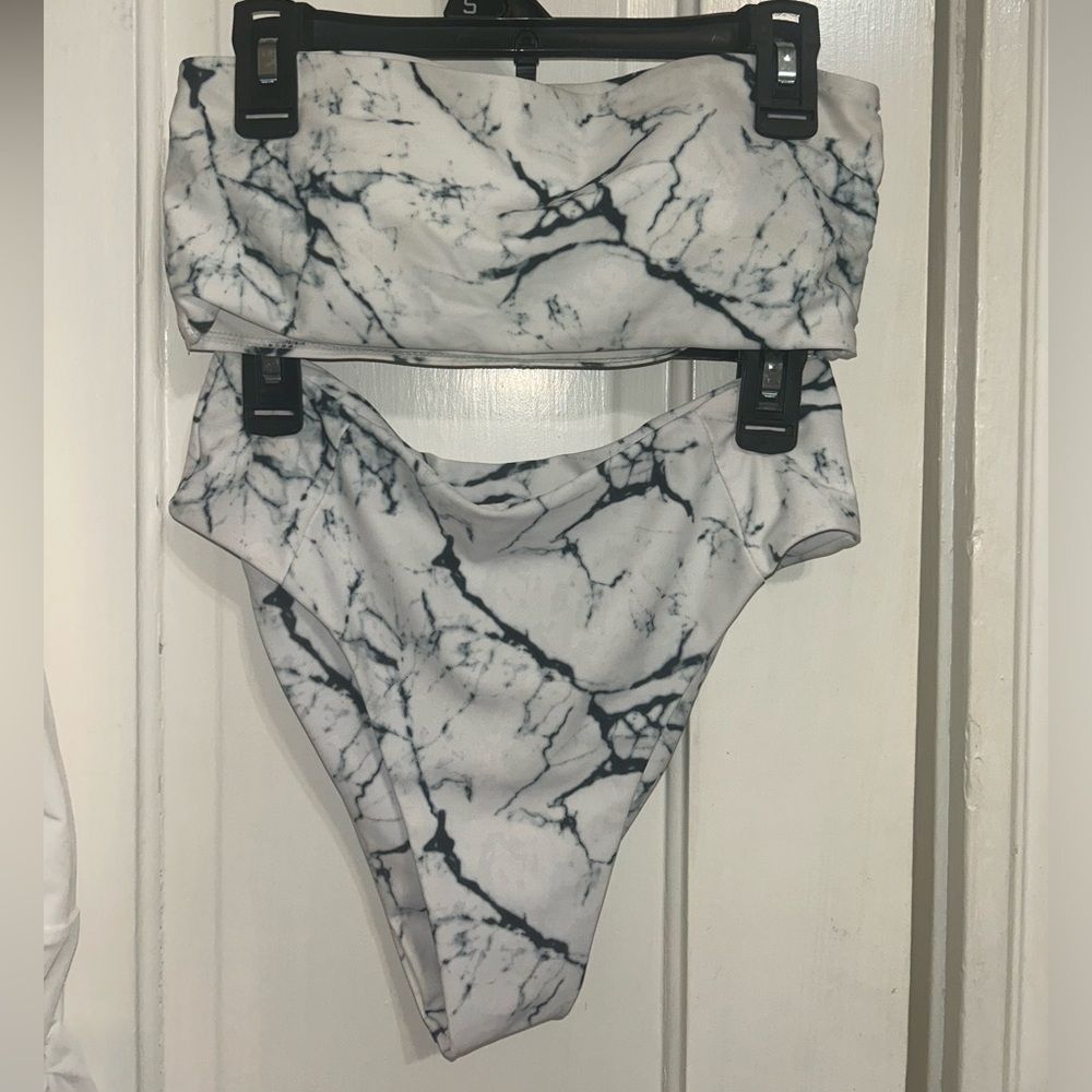 strapless tie dye strapless bikini